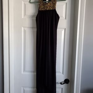 Beaded neck, high low dress